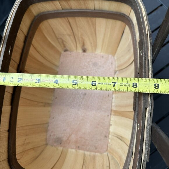 Wooden Woven Baskets Double Handles Rustic Farmhouse Decor Medium and Small - Picture 3 of 16